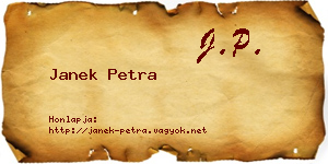 Janek Petra névjegykártya